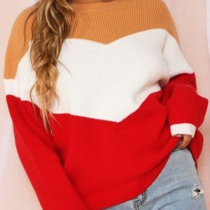 Doing her best sweater